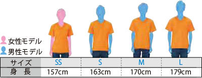 ドライVネックTシャツ 00337-AVT レディースサイズの目安
